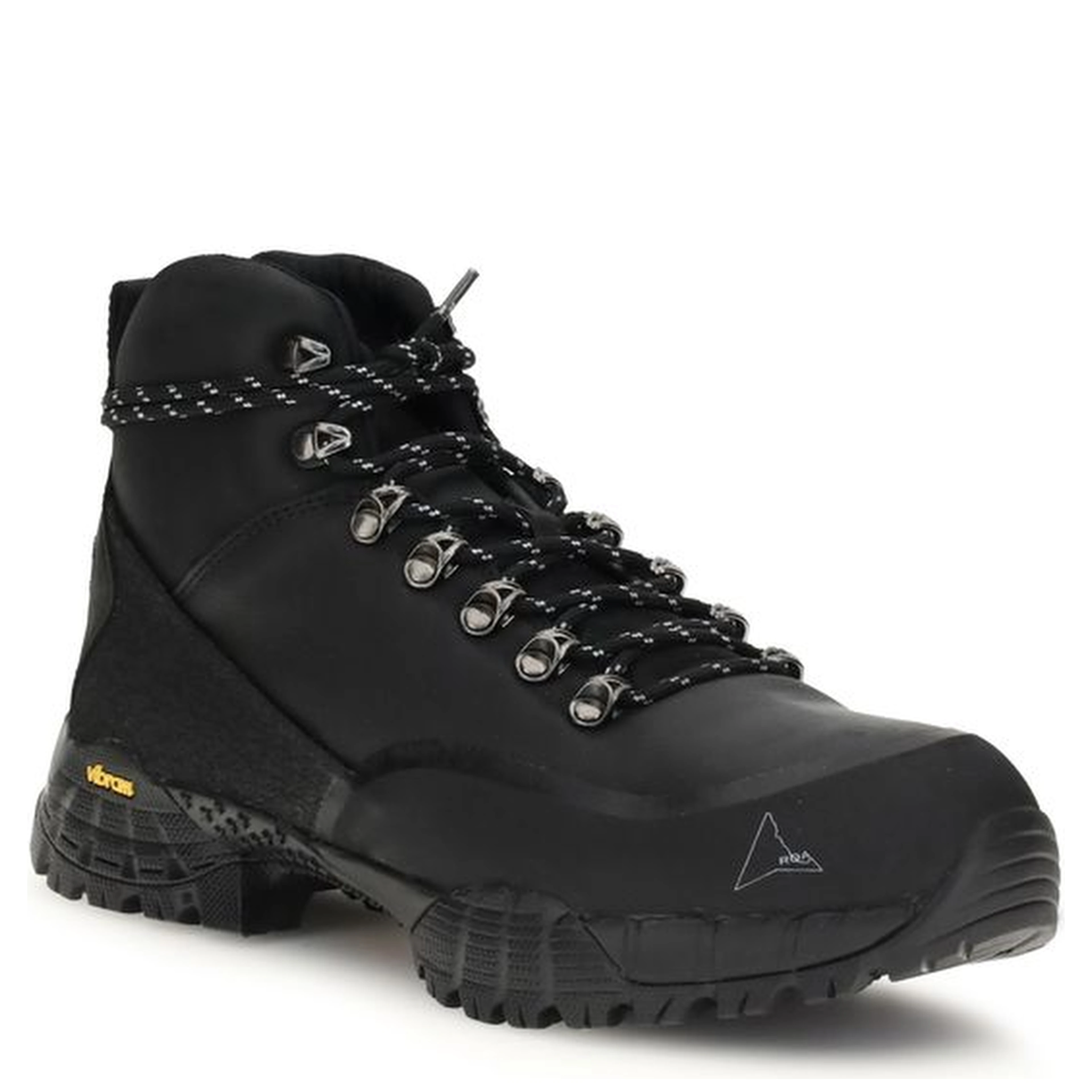 Black Leather Lace-Up Boots
