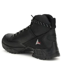 Black Leather Lace-Up Boots
