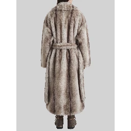 Grey Ravello faux fur robe coat