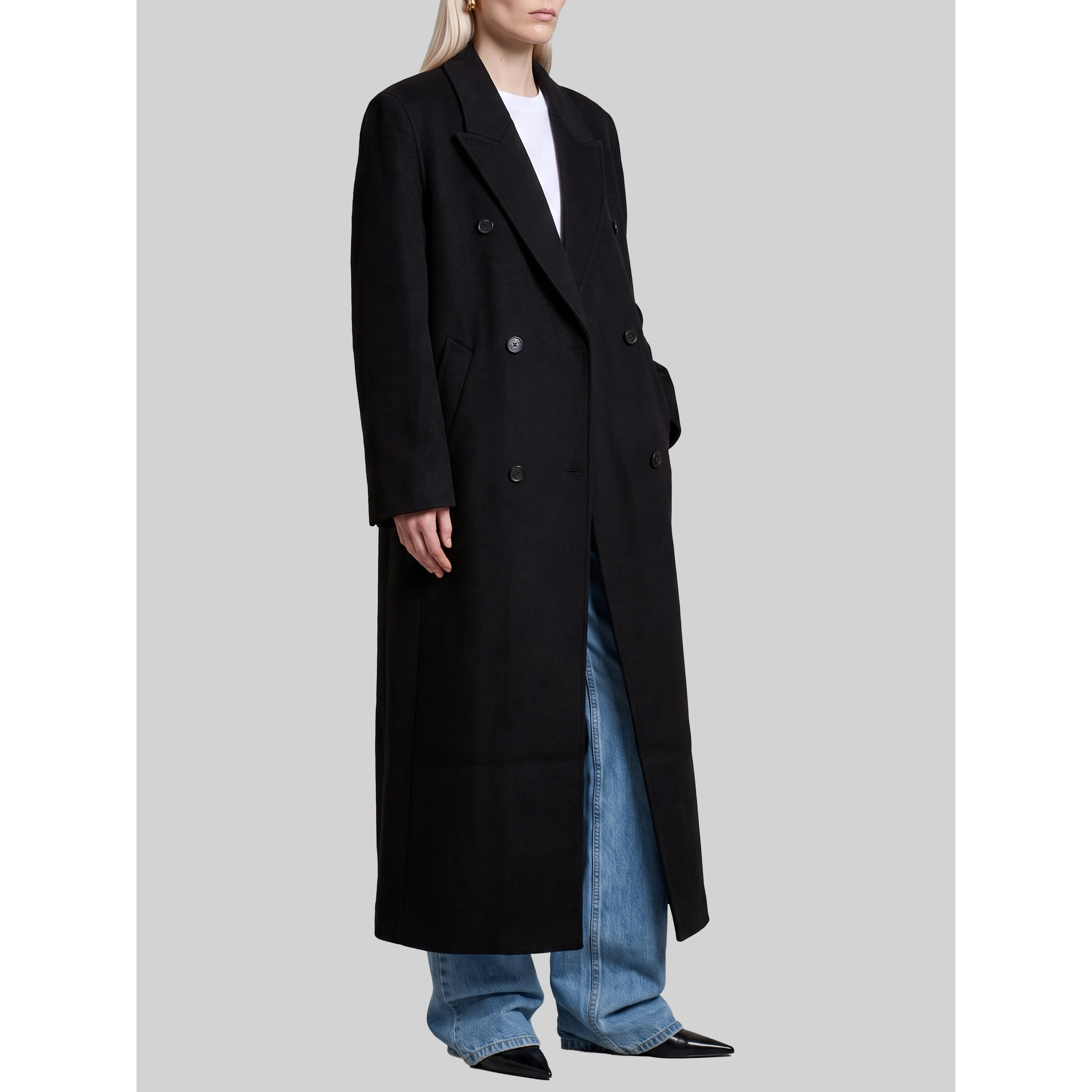 Black Gaia double-breasted coat