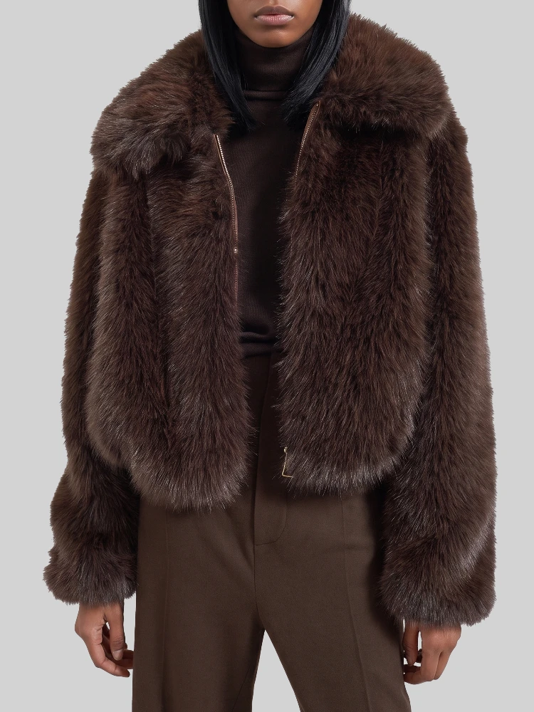 Dark Plum Hope Faux Fur jacket