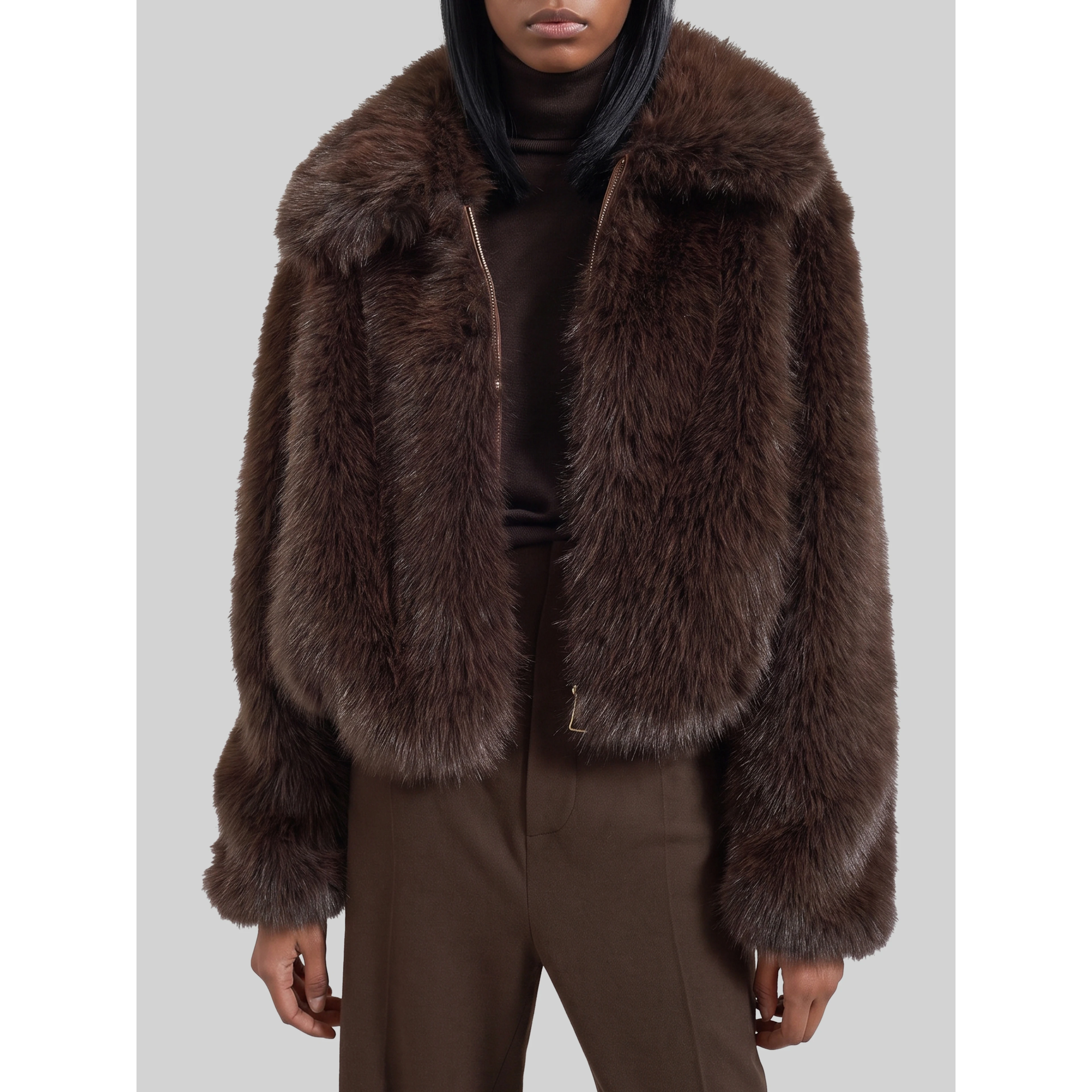 Dark Plum Hope Faux Fur jacket