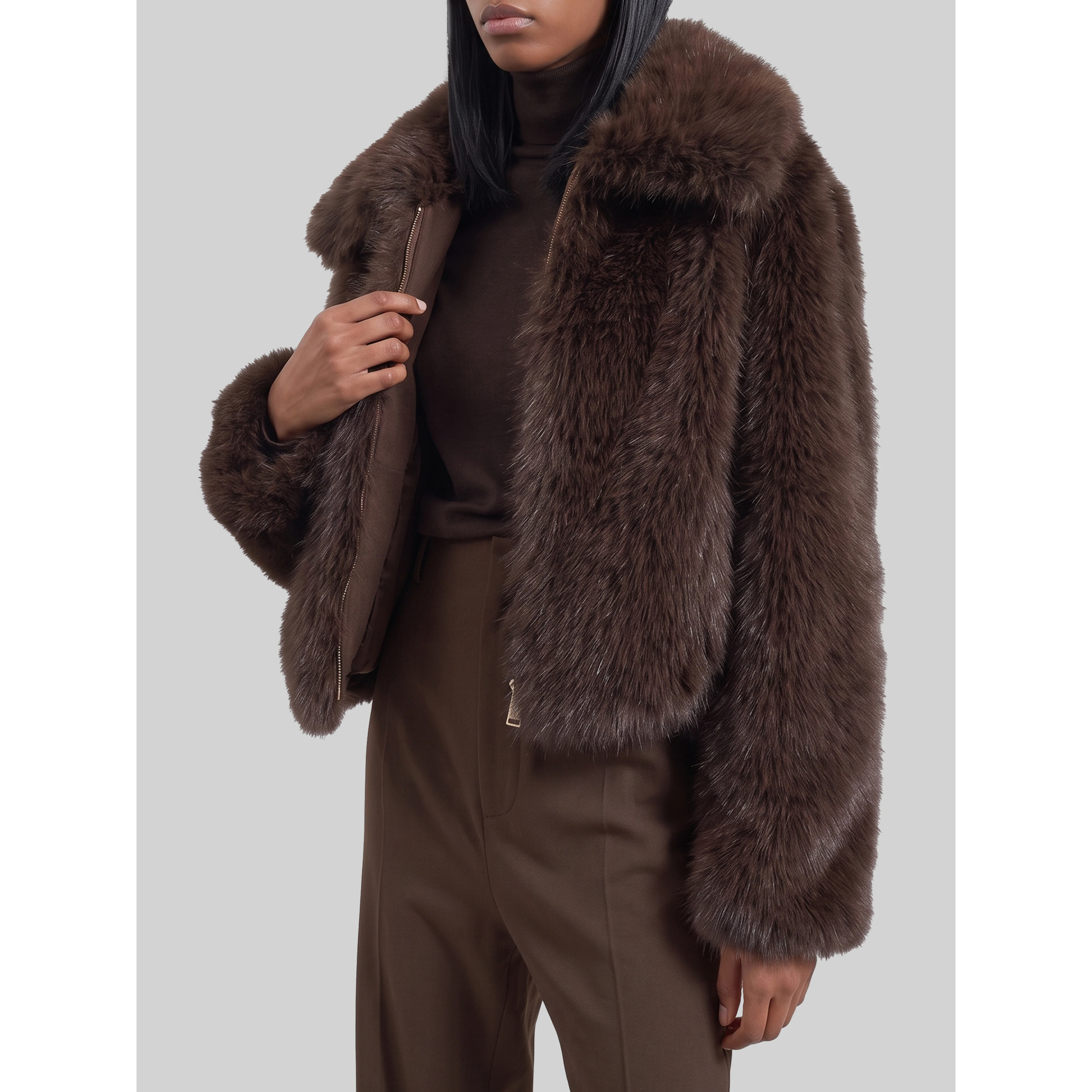 Dark Plum Hope Faux Fur jacket