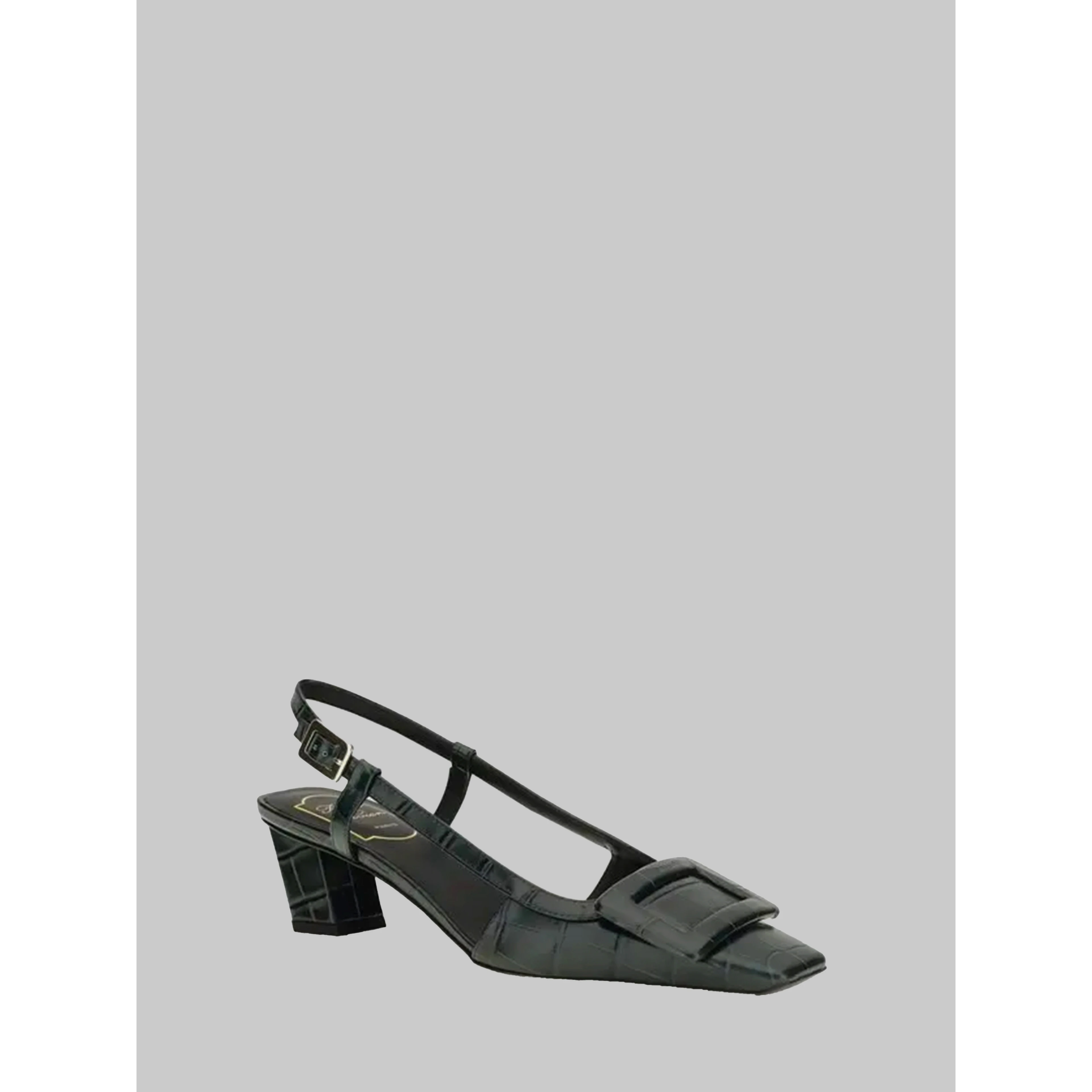 Night Green Belle Vivier slingback pumps