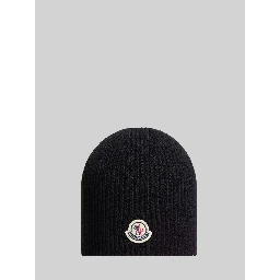 Black logo wool beanie