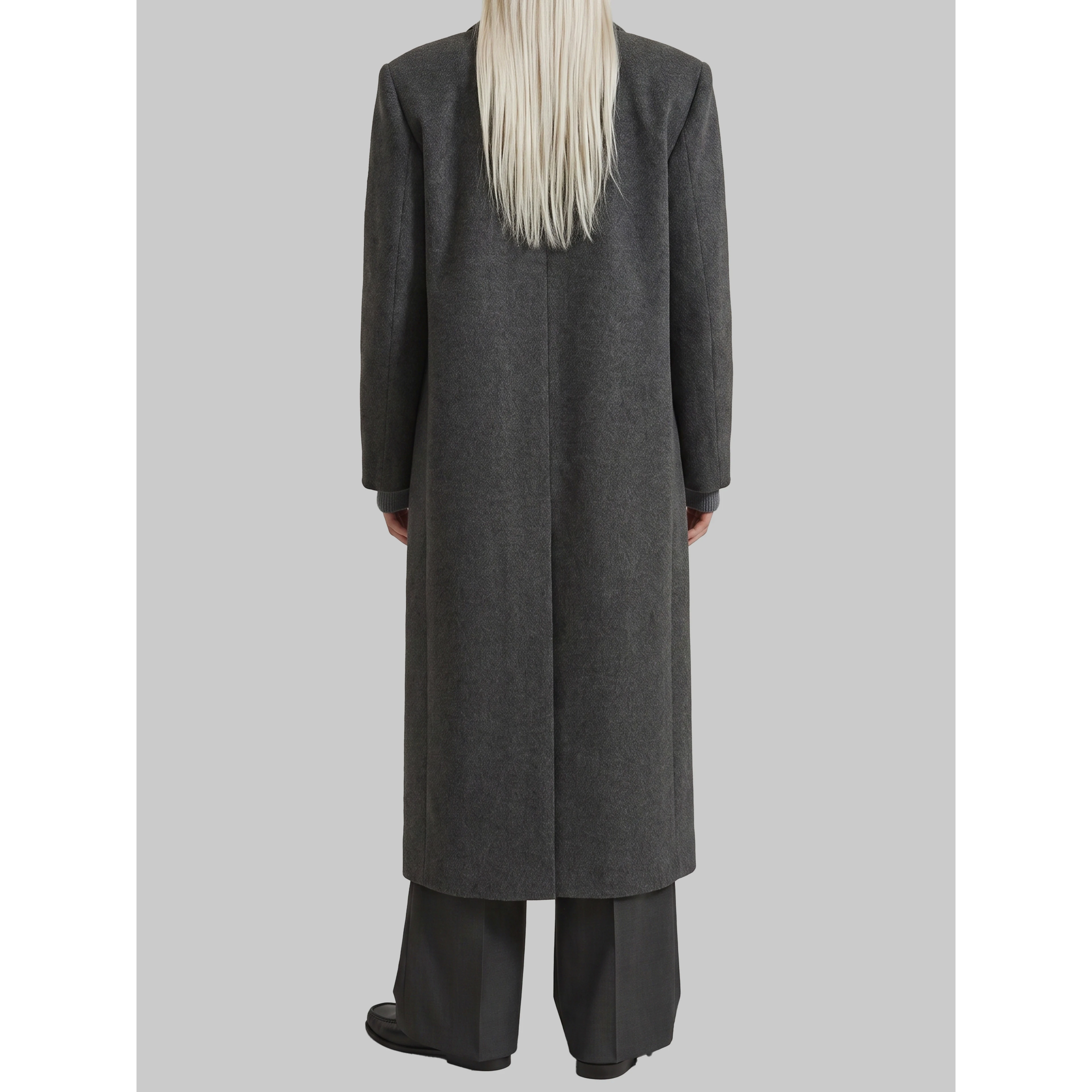 Grey Gaia double-breasted coat