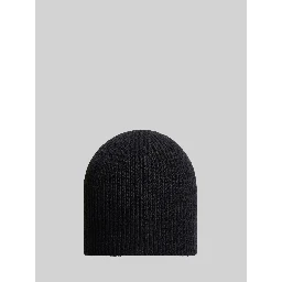 Black logo wool beanie