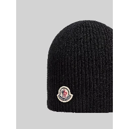 Black logo wool beanie