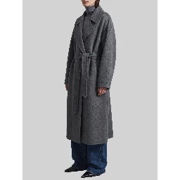 Grey Issen wool trench coat
