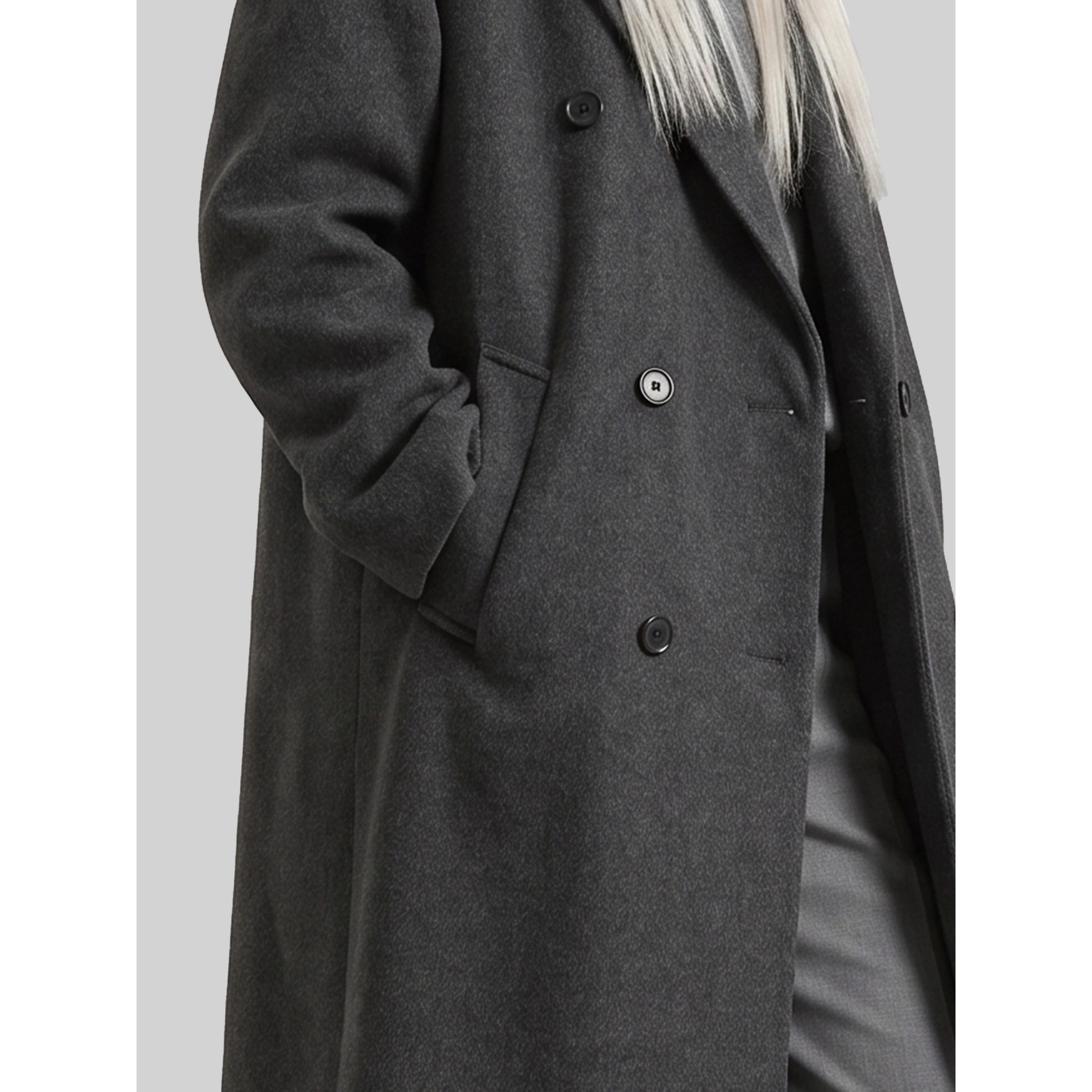 Grey Gaia double-breasted coat