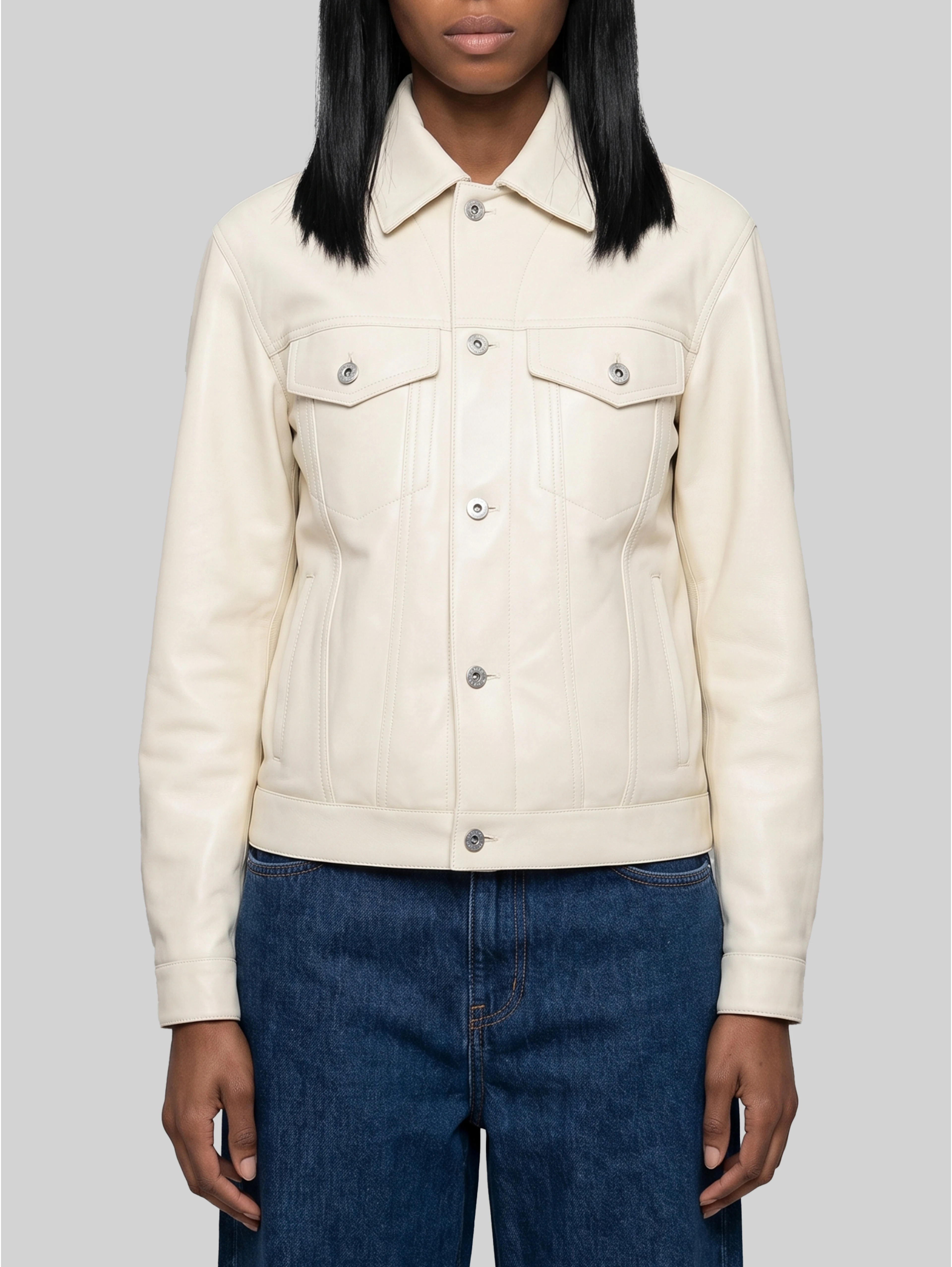 Intrecciato leather jacket