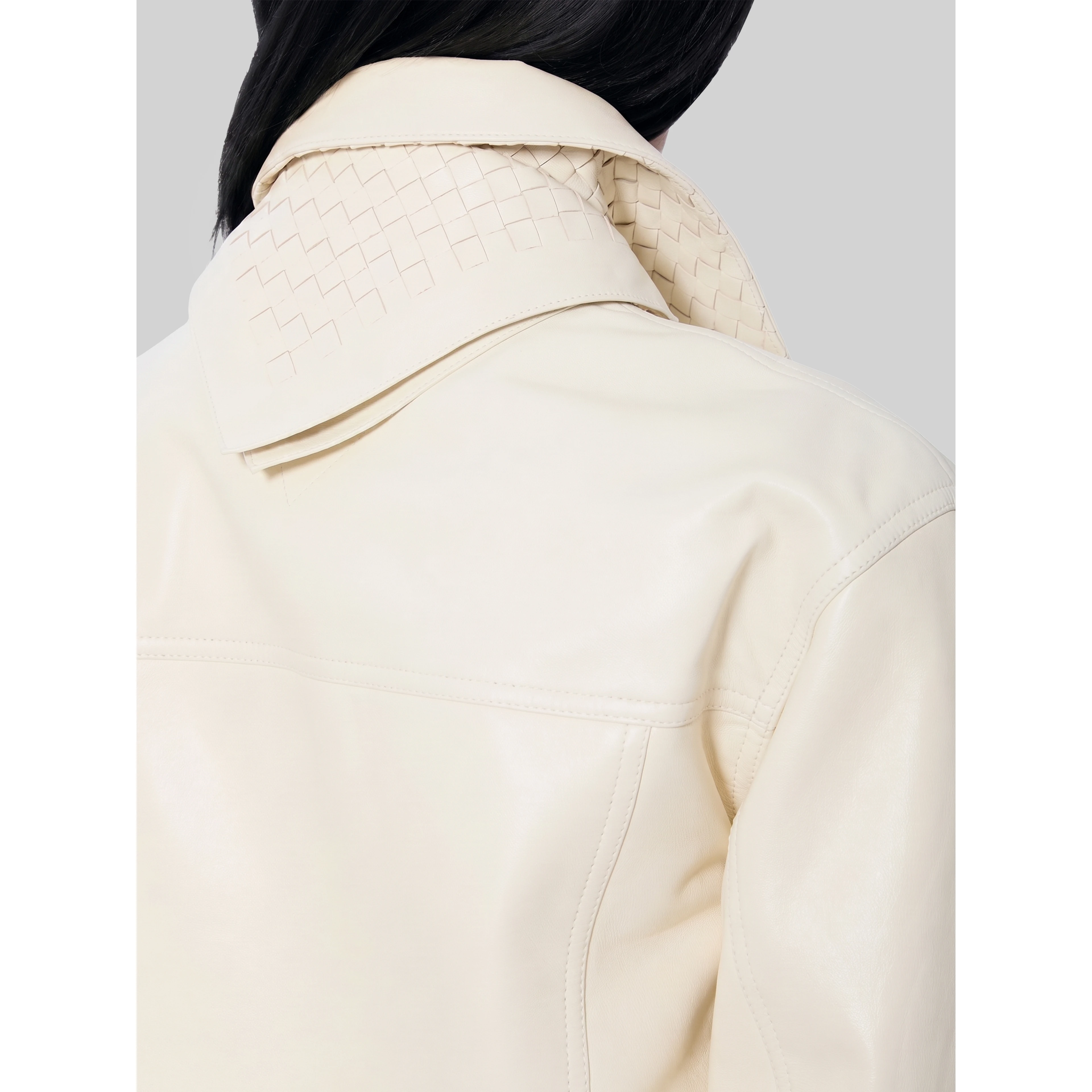 Intrecciato leather jacket