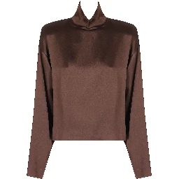 BLUSA MANICHE LUNGHE IN RASO UNITO