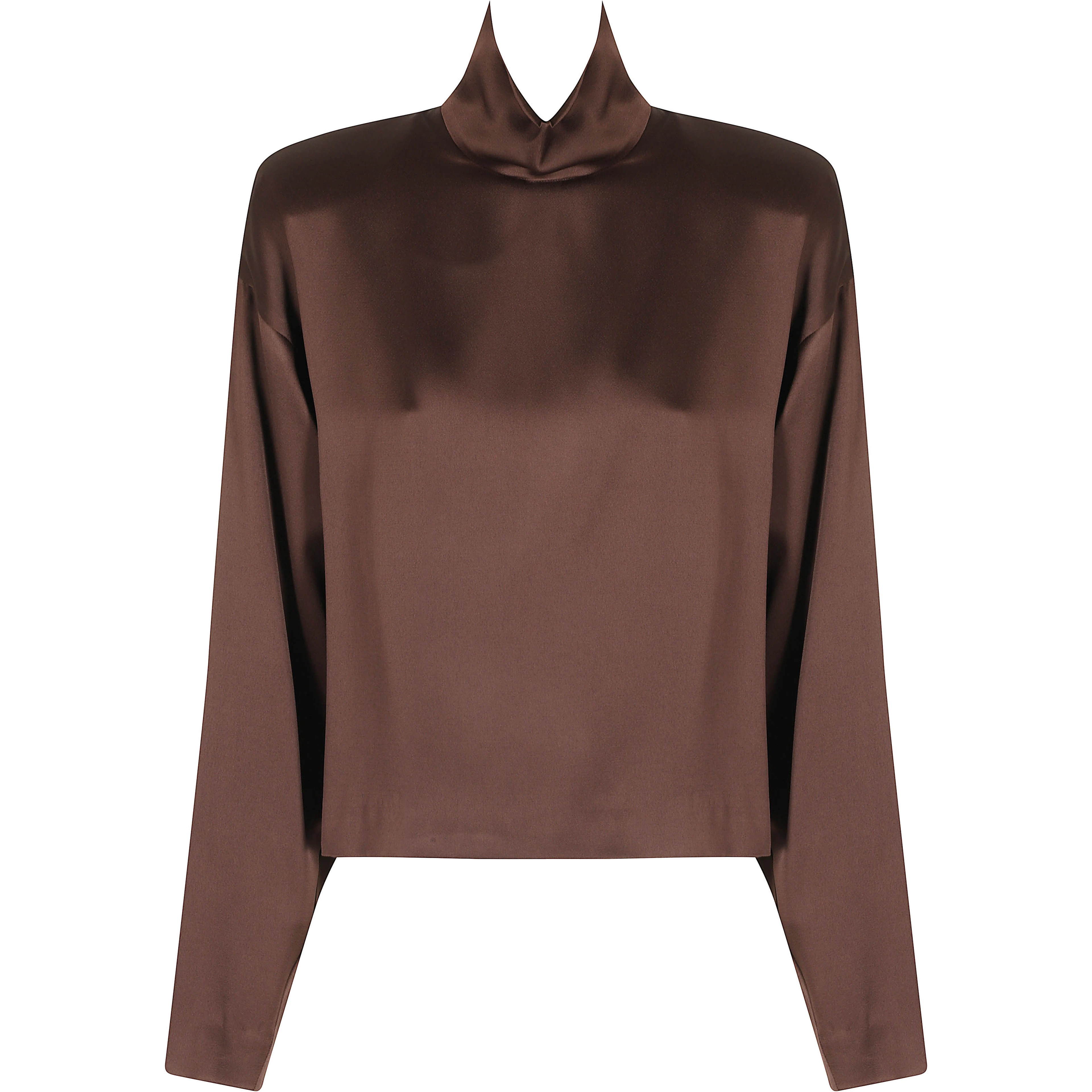 BLUSA MANICHE LUNGHE IN RASO UNITO