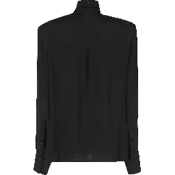 CAMICIA SCOLLO V CON SCIARPINA MISTO SETA