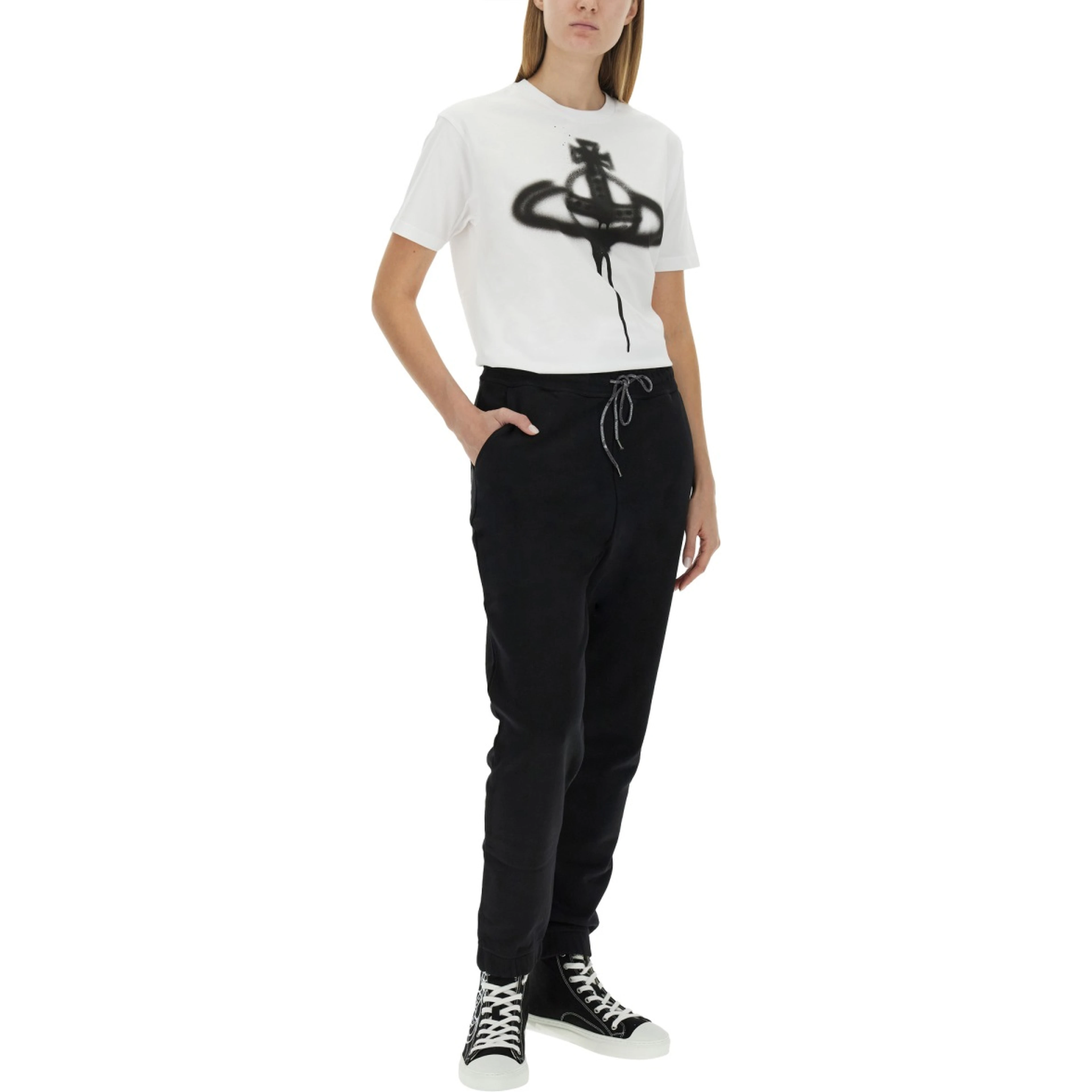 JOGGING PANTS WITH SPRAY PRINT ORB