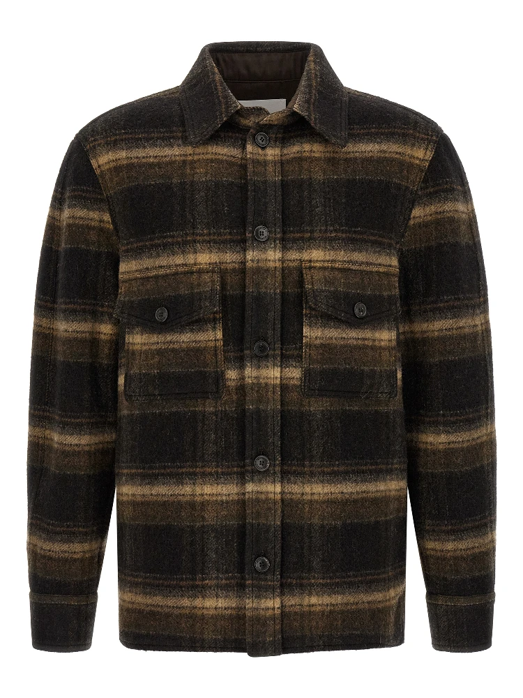 Brown Wool Full-Length Jacket