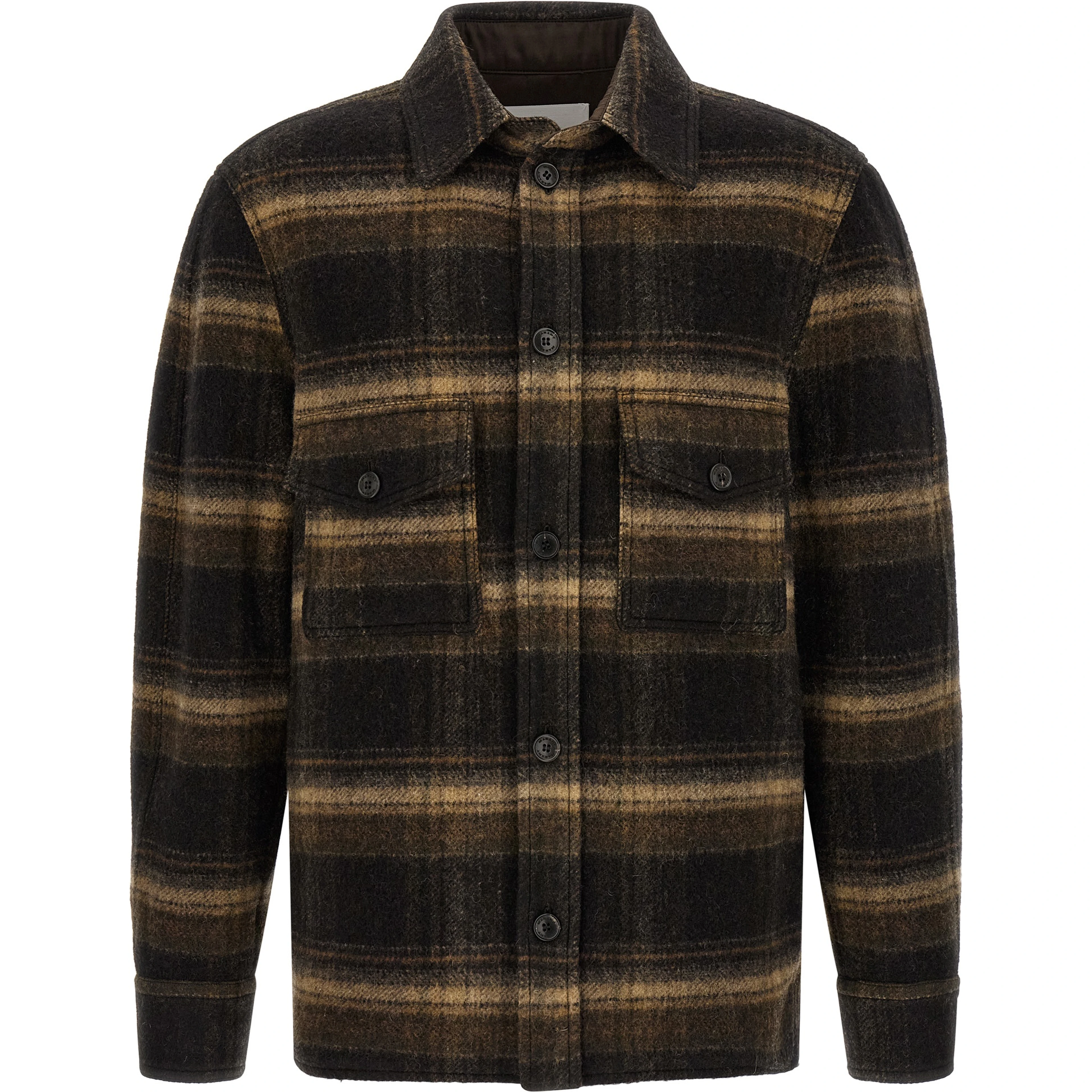 Brown Wool Full-Length Jacket