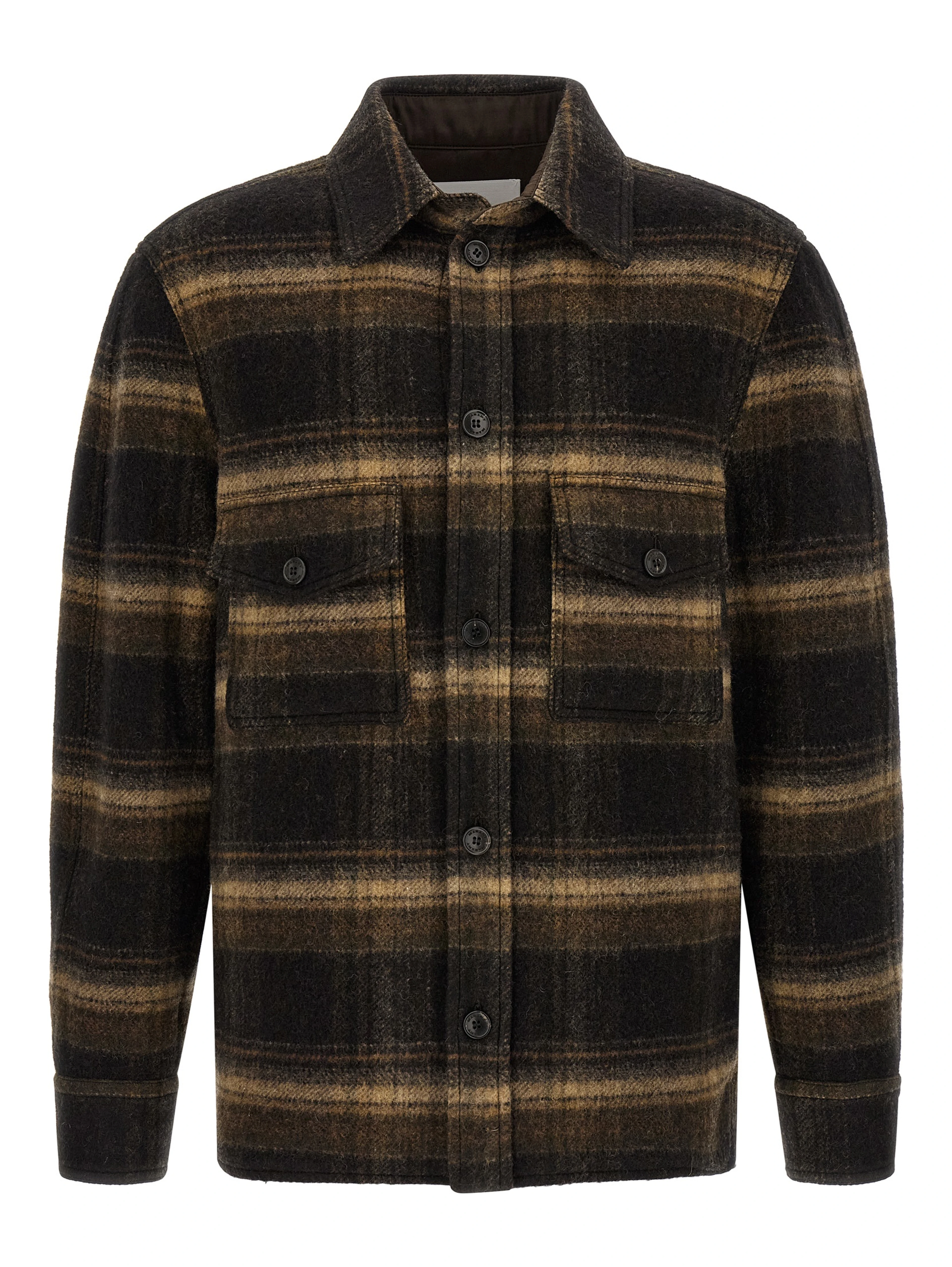 Brown Wool Full-Length Jacket