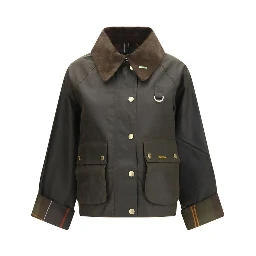 Bicolor Cotton Full-Length Jacket