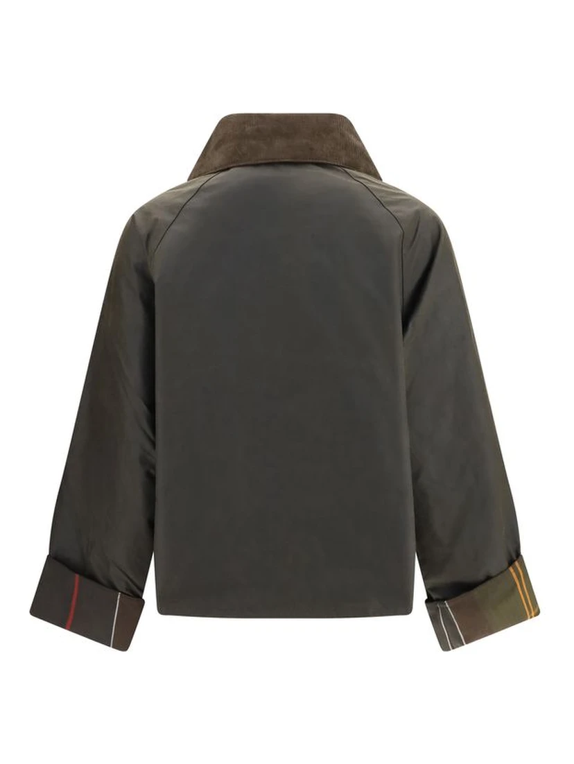 Bicolor Cotton Full-Length Jacket