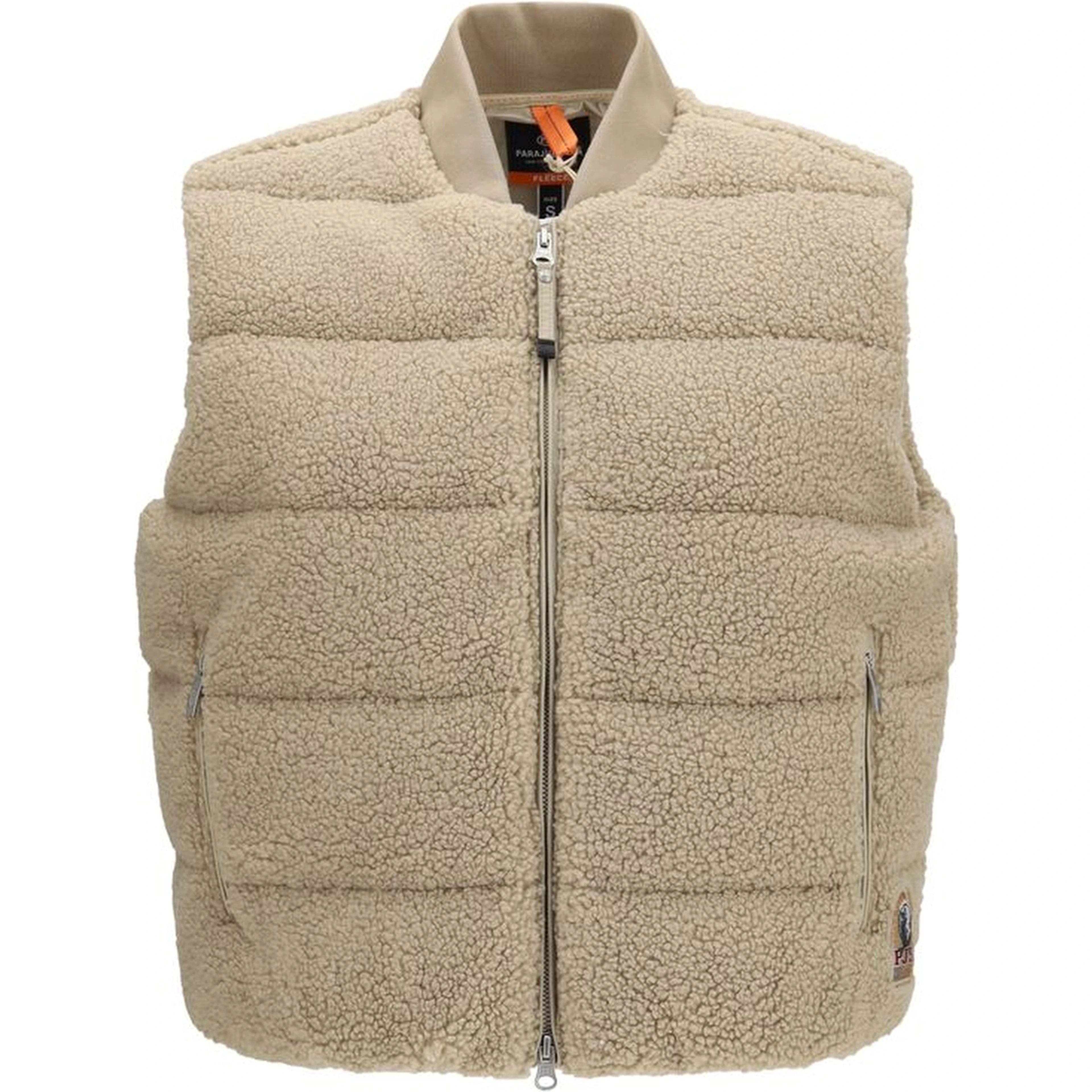 Beige Polyester Sleeveless Jacket