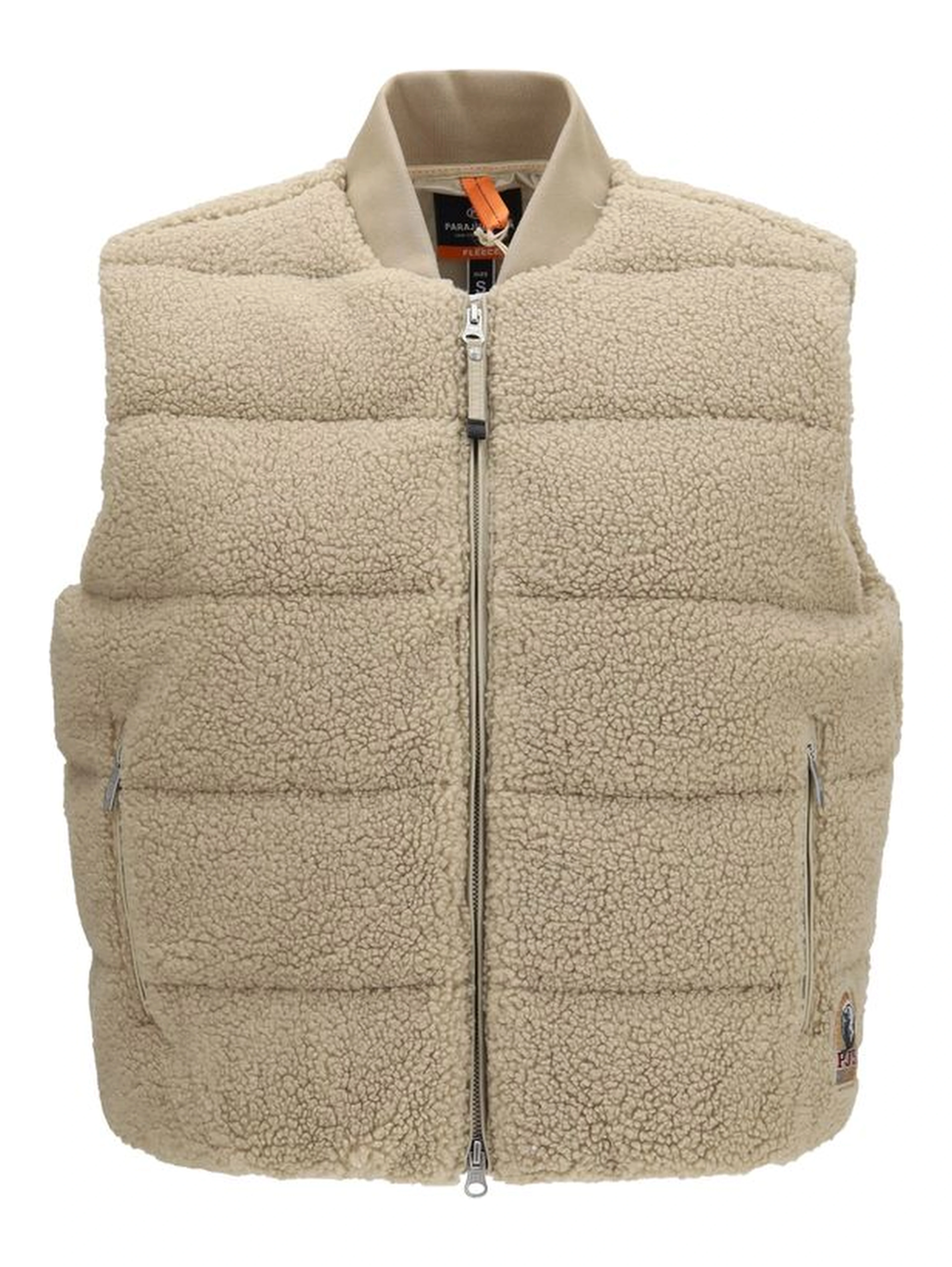 Beige Polyester Sleeveless Jacket