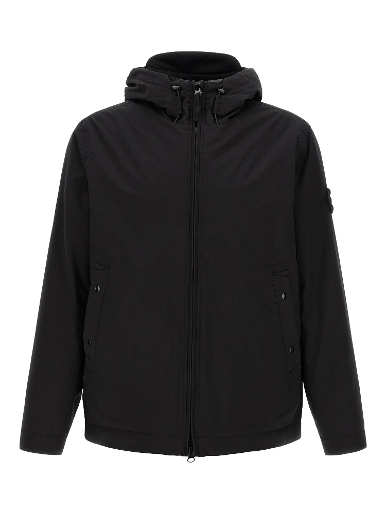 Black Polyester Shell Jacket