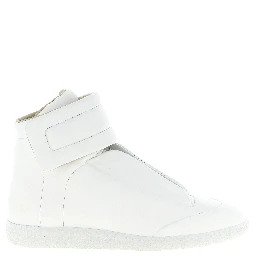 White Calfskin High Top Sneakers