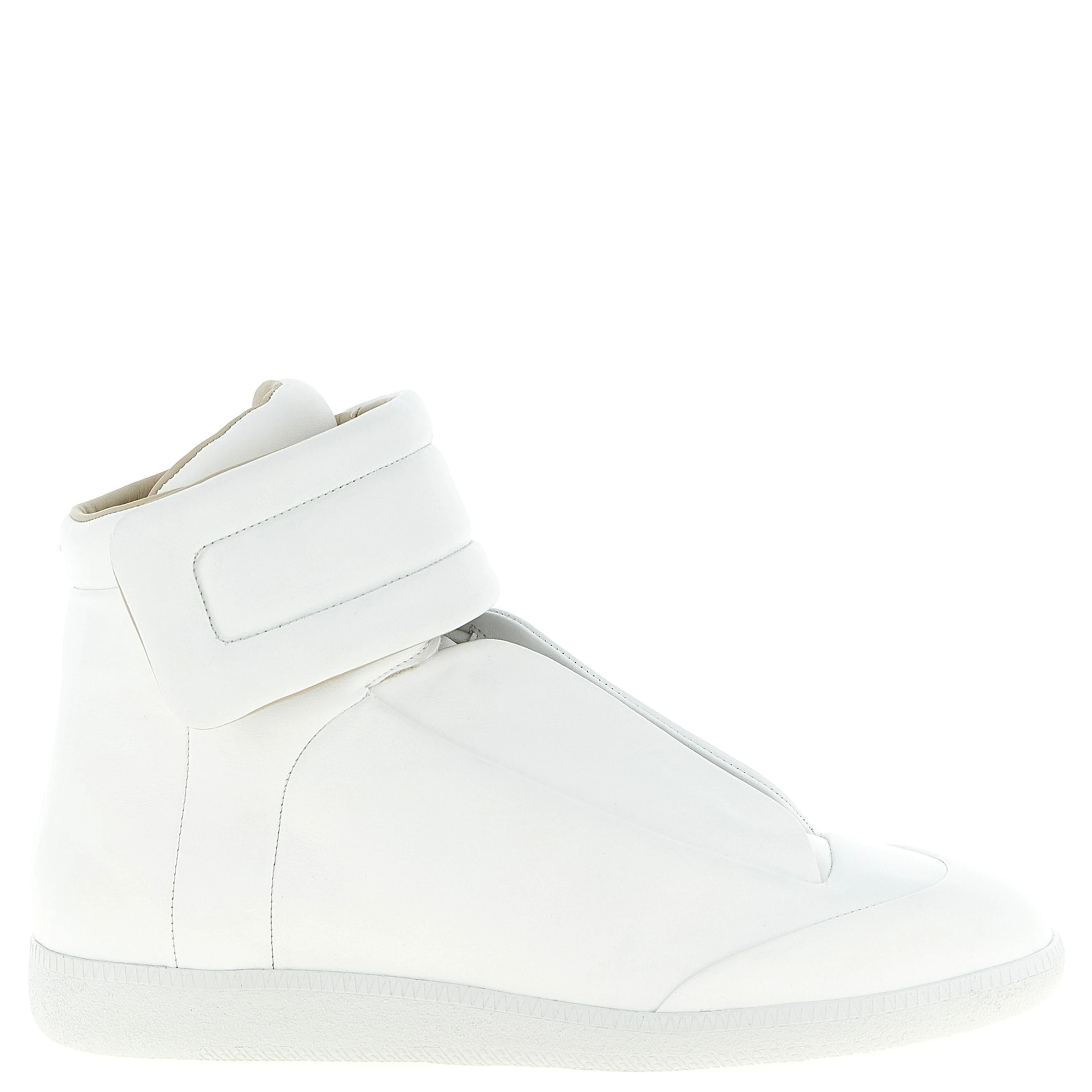 White Calfskin High Top Sneakers