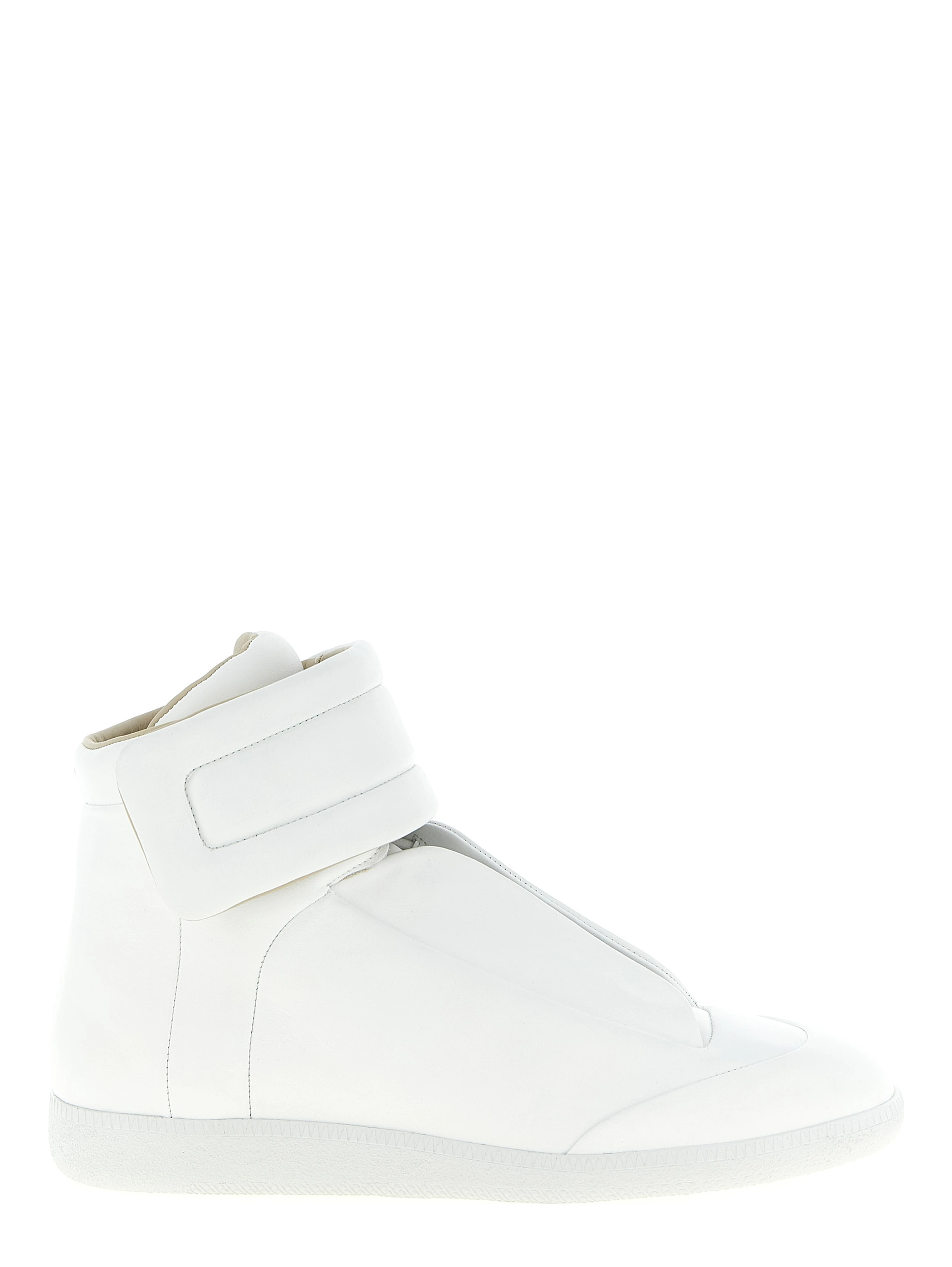 White Calfskin High Top Sneakers