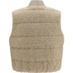 Beige Polyester Sleeveless Jacket