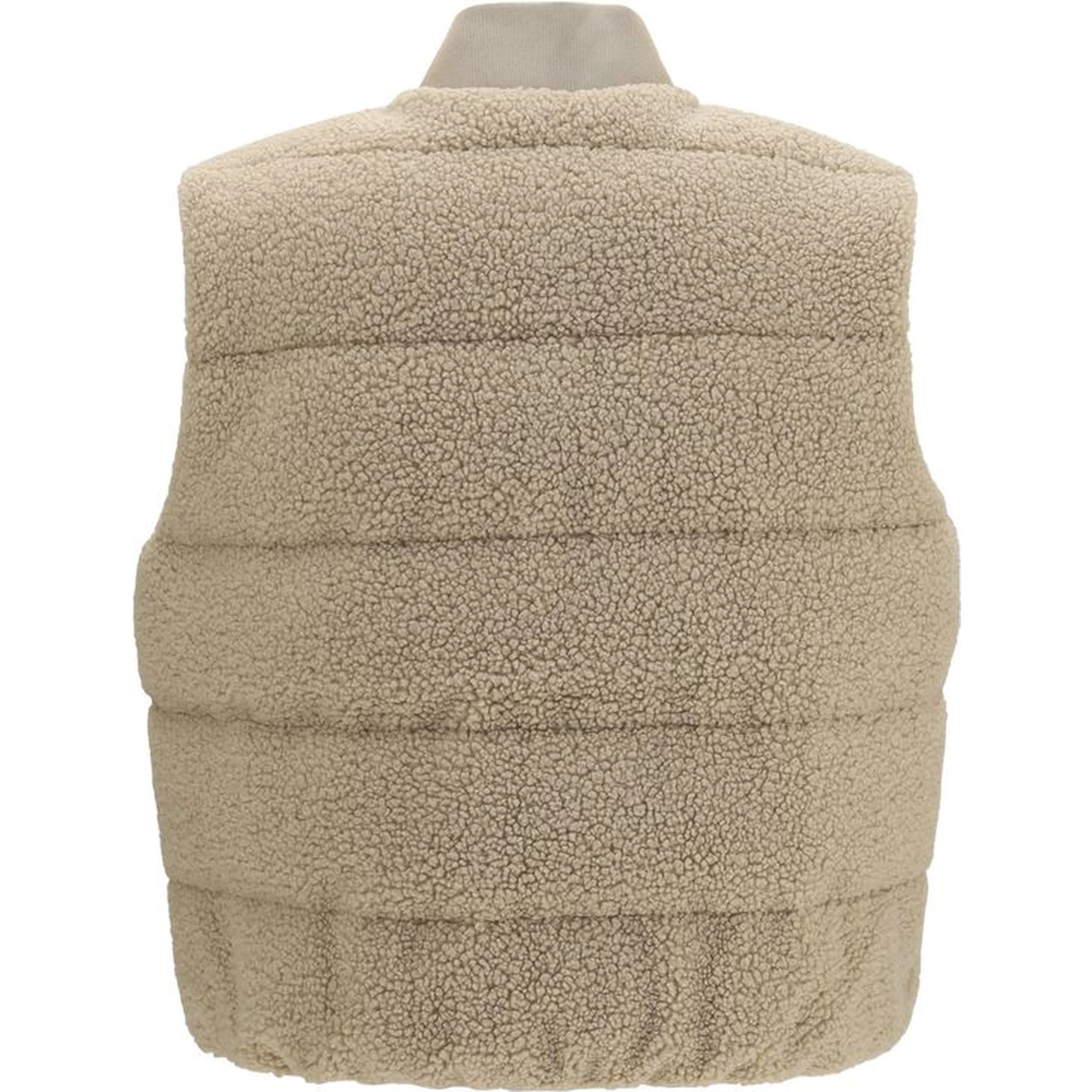 Beige Polyester Sleeveless Jacket