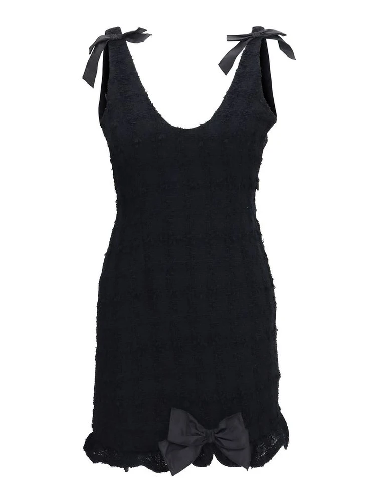 Black Cotton Casual Dress