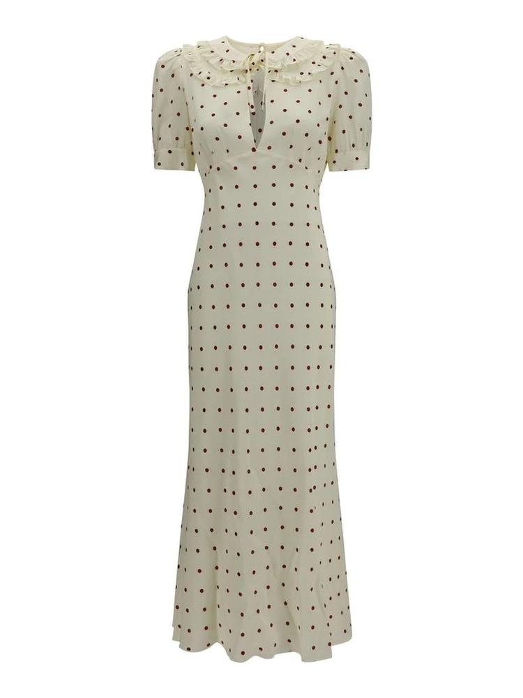 Beige Silk Casual Dress