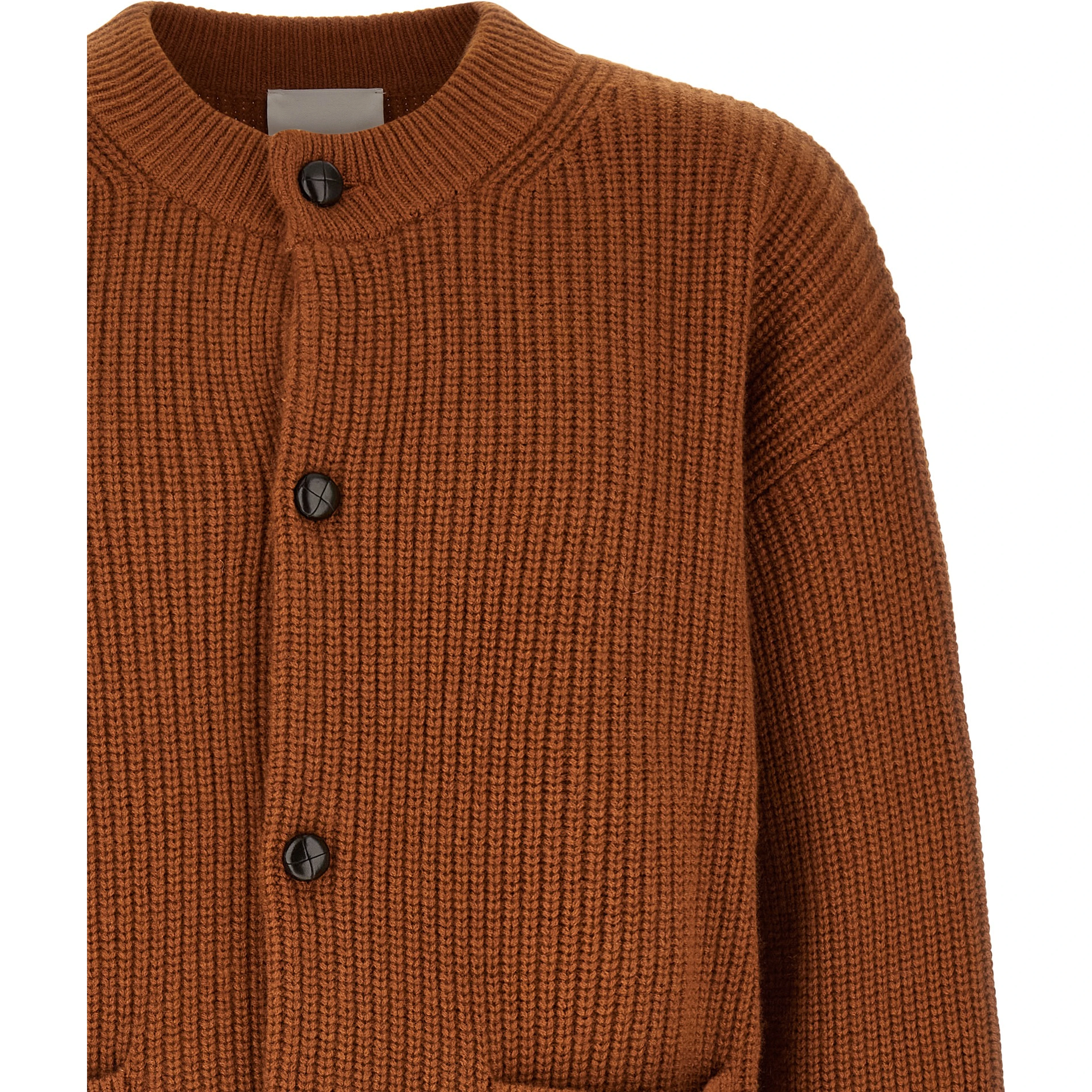 Brown Merino Wool Cardigan