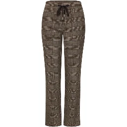 Brown Polyester Casual Pants