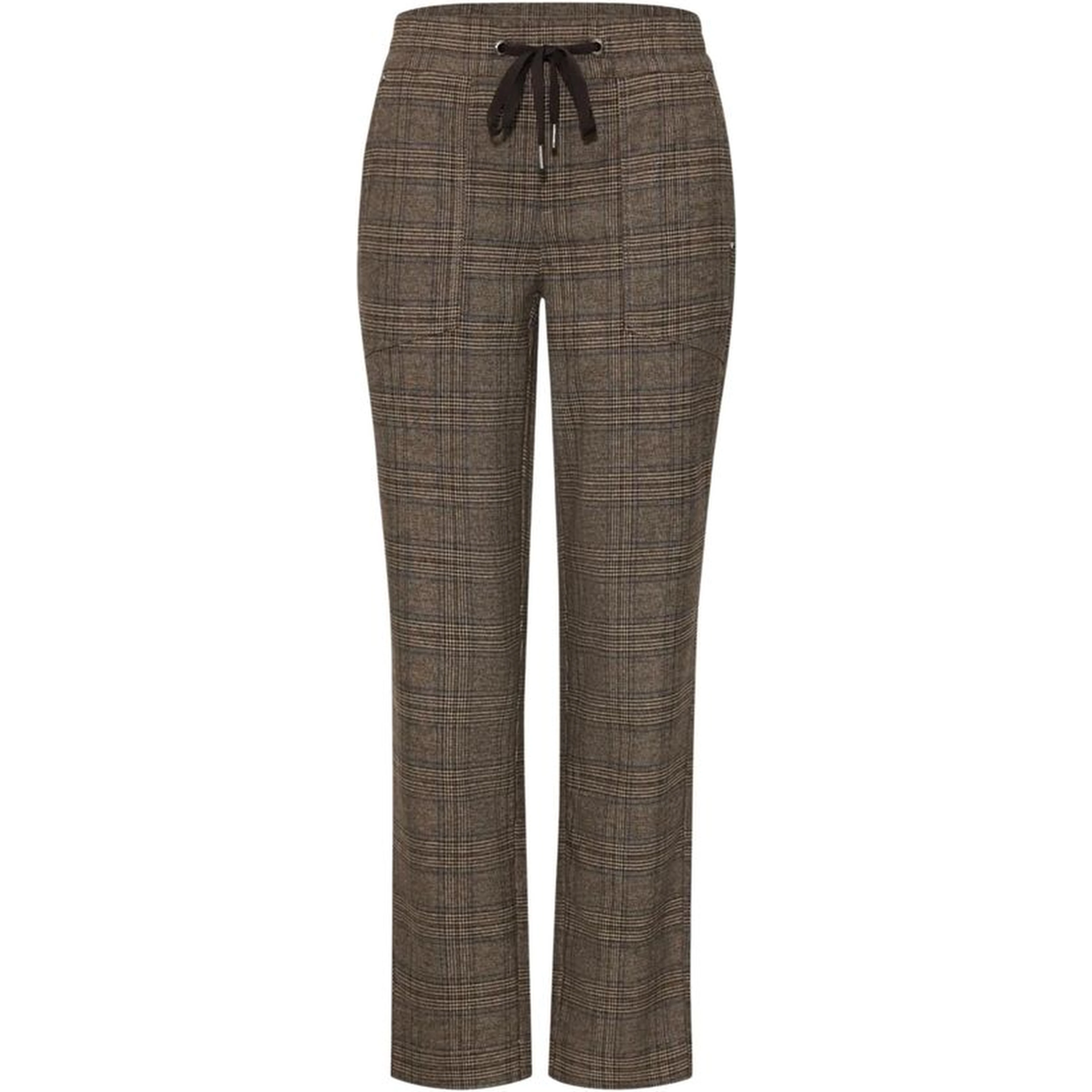 Brown Polyester Casual Pants