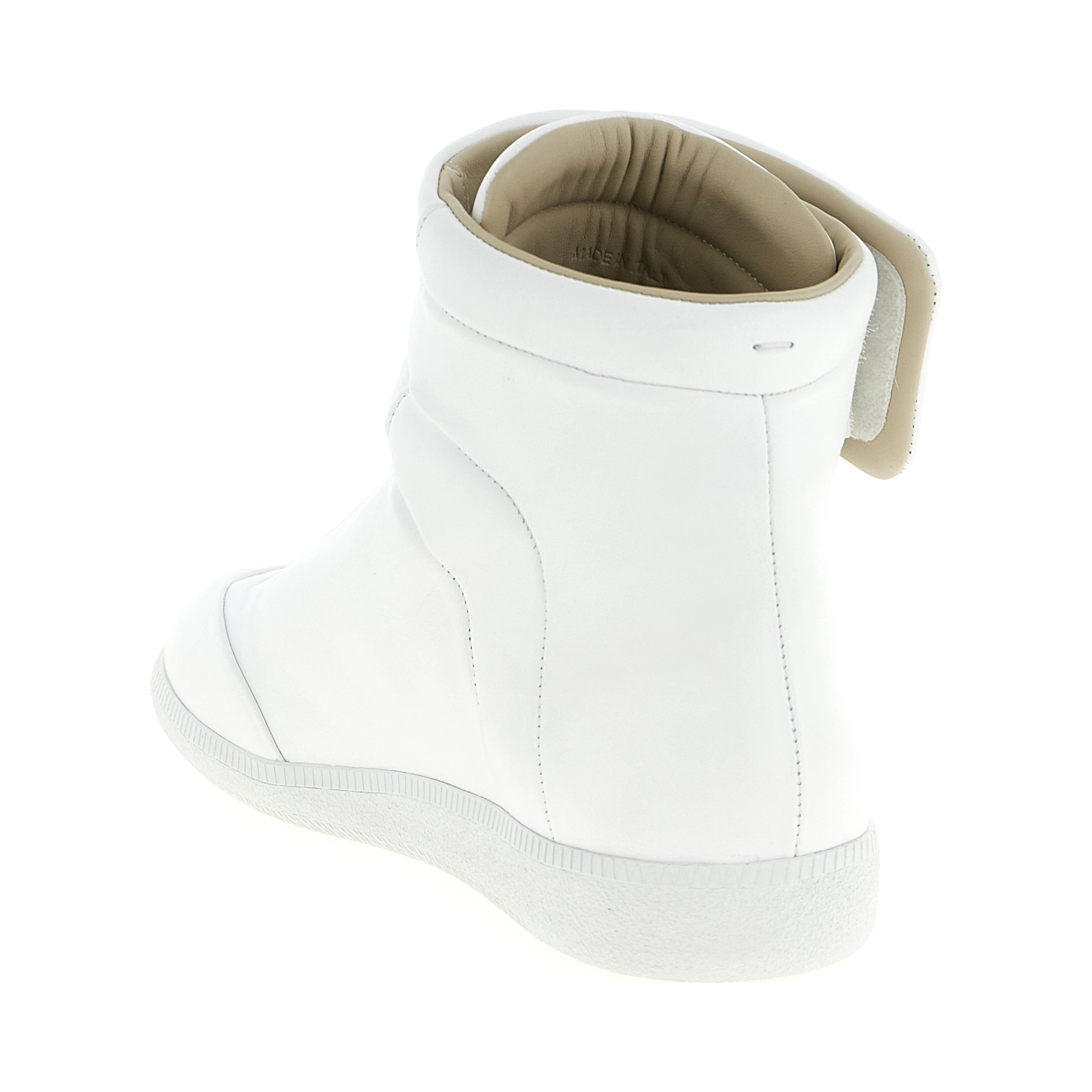 White Calfskin High Top Sneakers