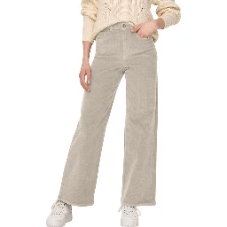 Beige Cotton Cropped Pants