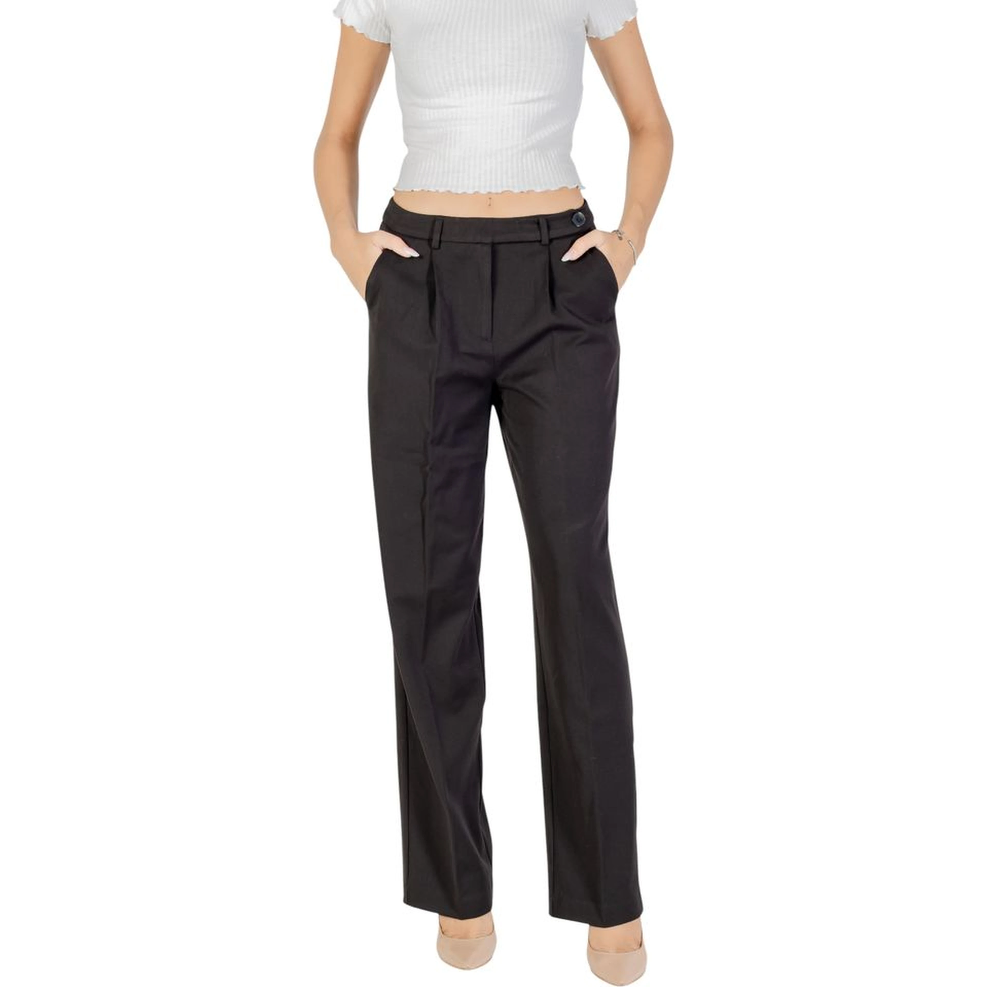 Black Recycled Polyester Dress Pants
