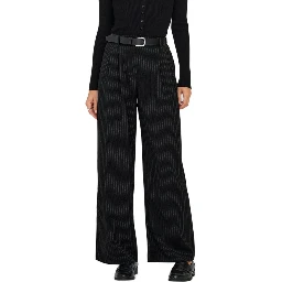 Black Recycled Polyester Casual Pants