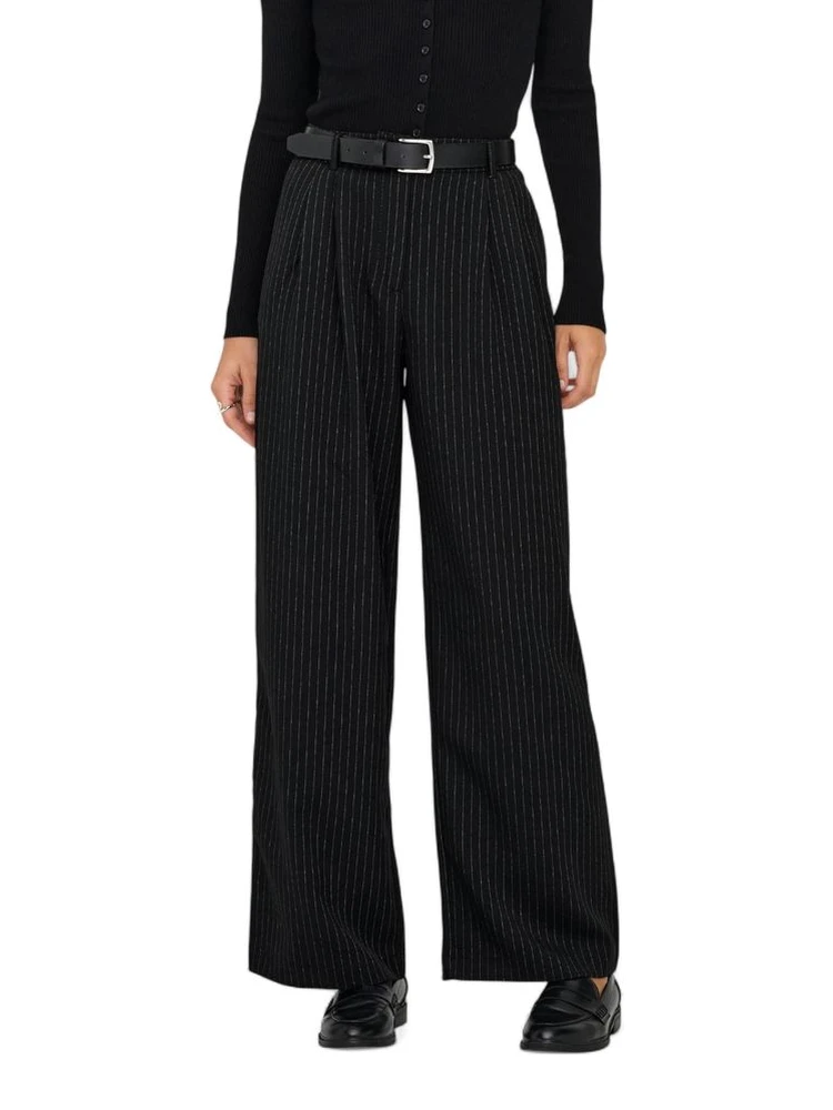 Black Recycled Polyester Casual Pants