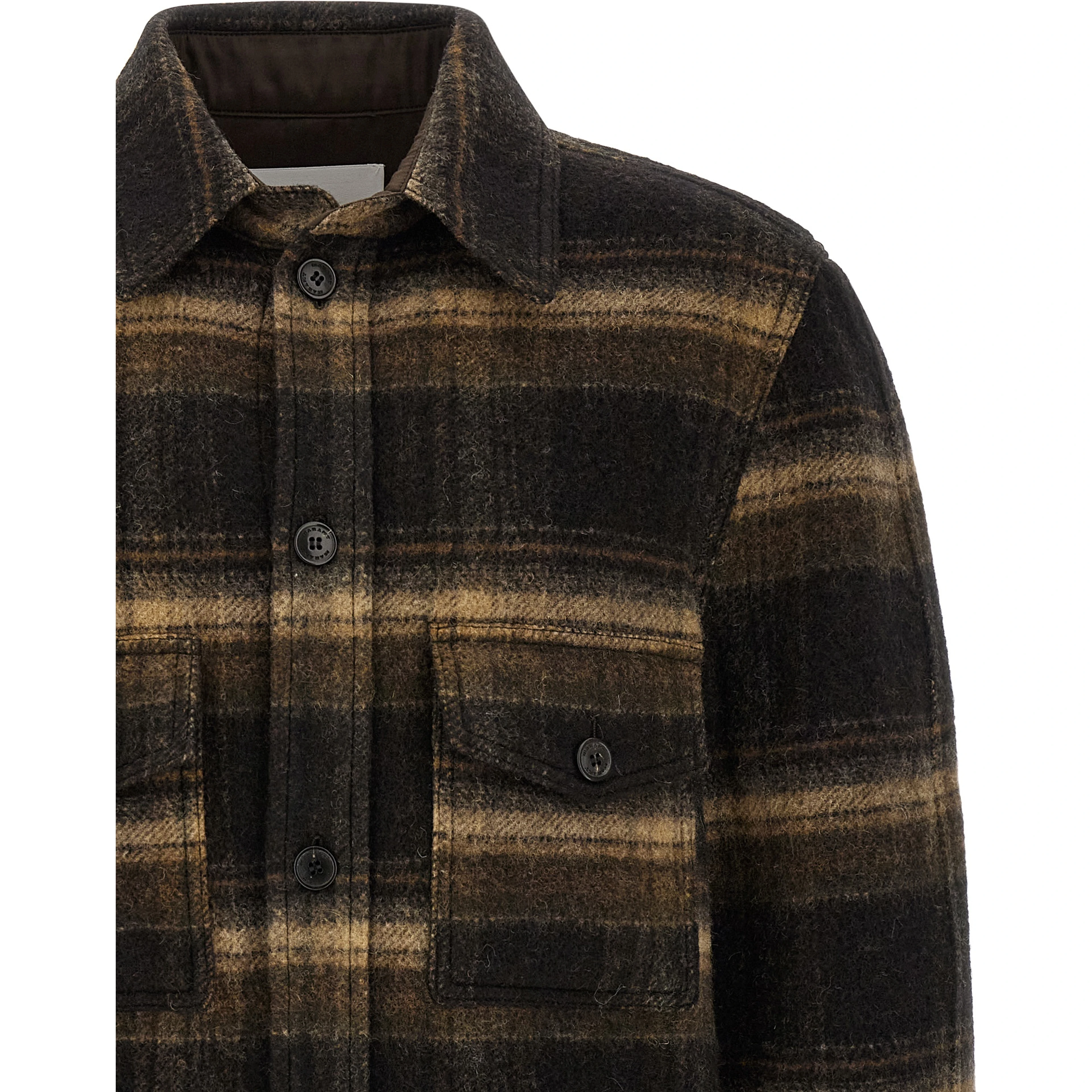 Brown Wool Full-Length Jacket