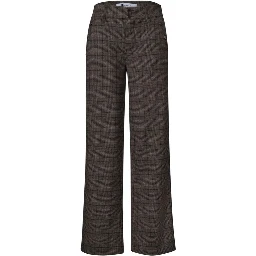 Brown Polyester Casual Pants