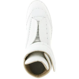 White Calfskin High Top Sneakers