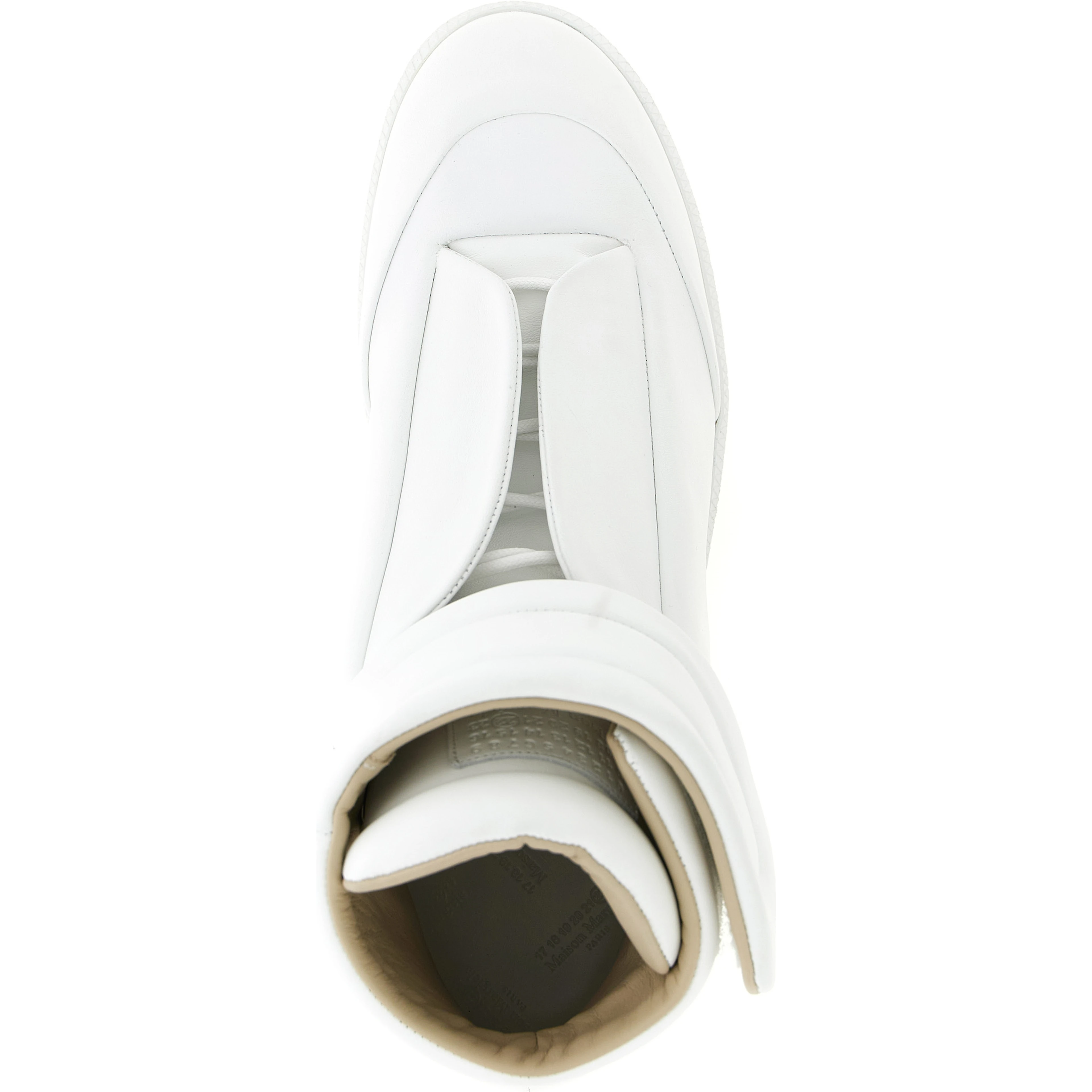 White Calfskin High Top Sneakers