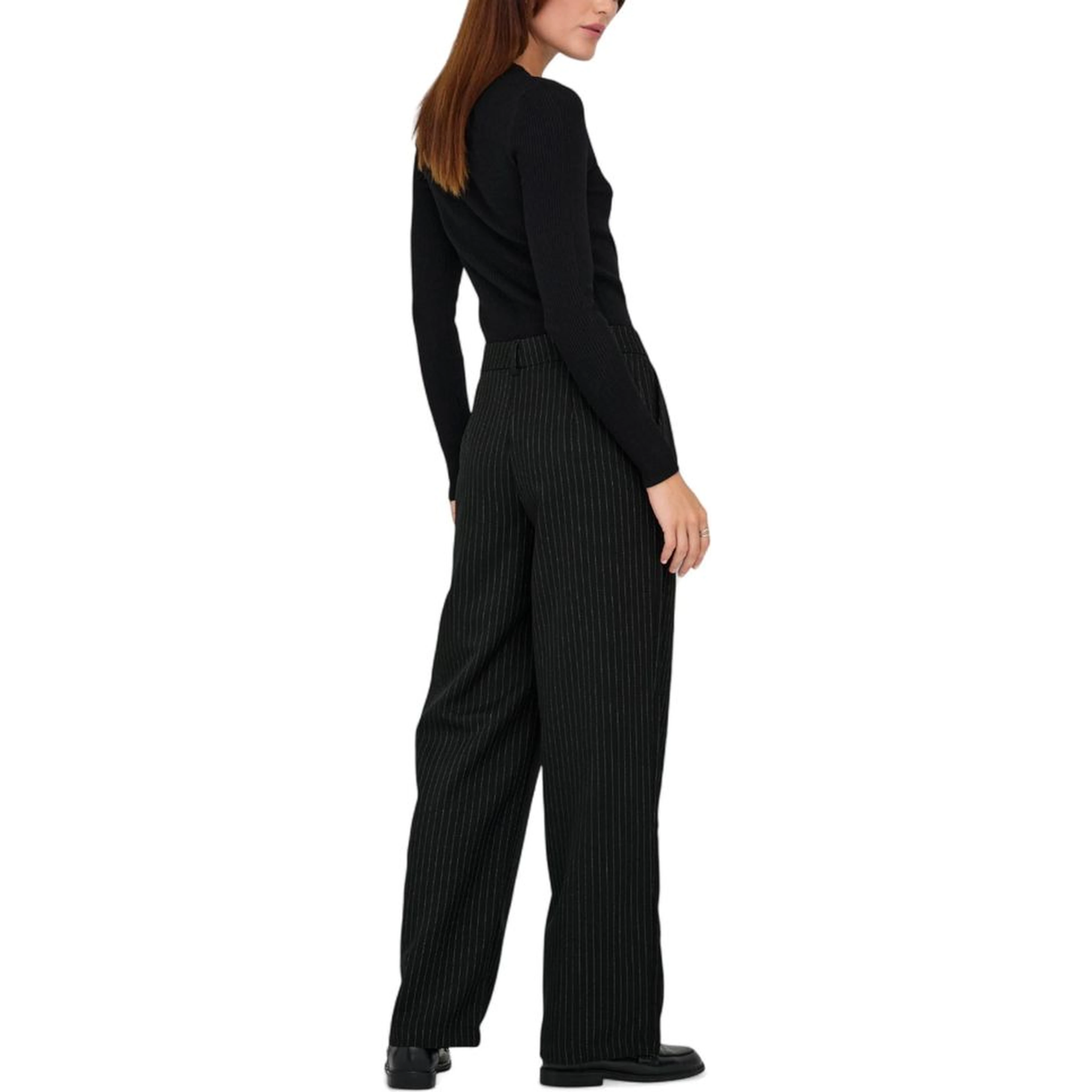 Black Recycled Polyester Casual Pants