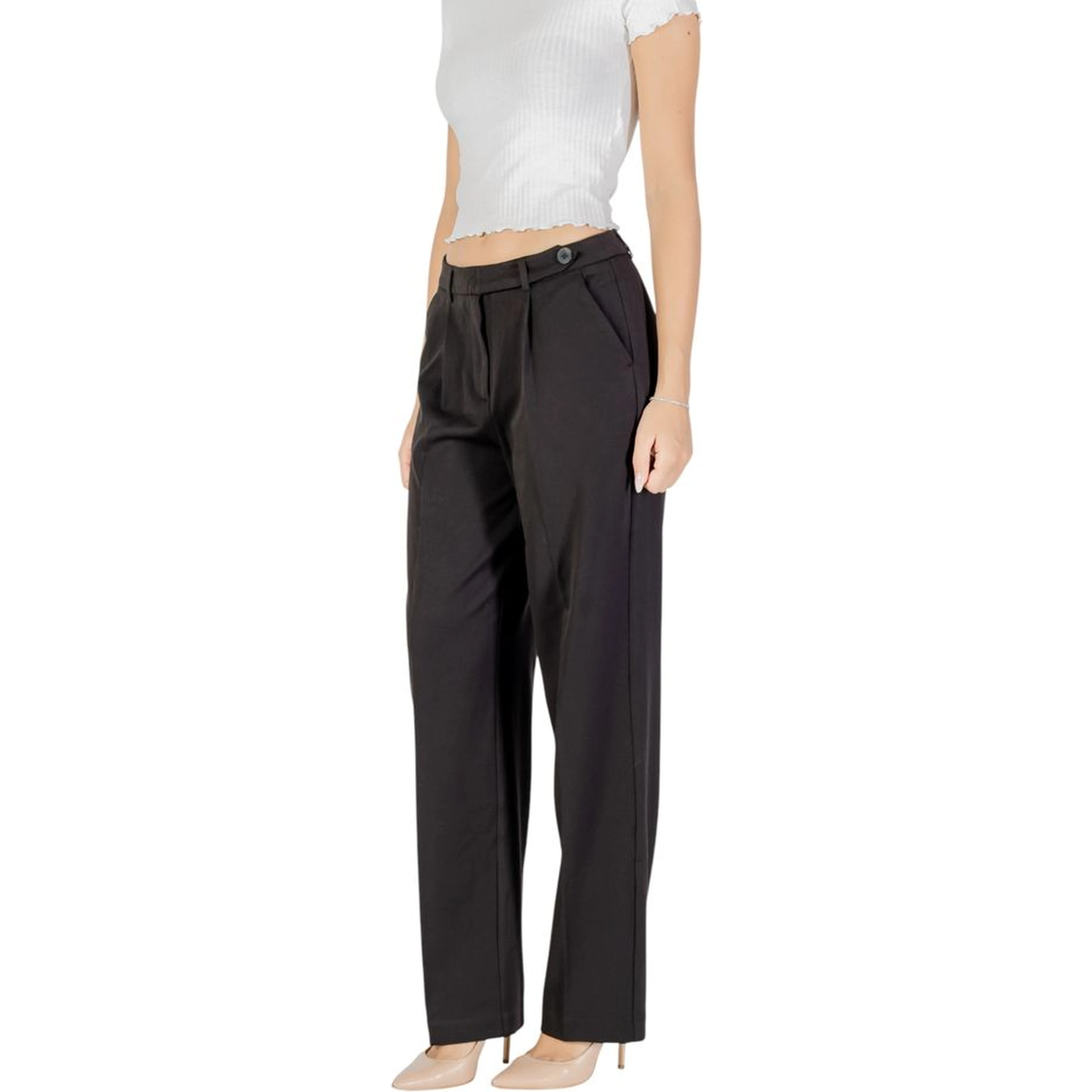 Black Recycled Polyester Dress Pants