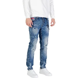 Blue Cotton Skinny Jeans